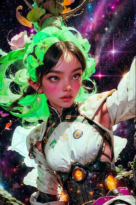 there is a screenshot of a woman in a space suit, cosmic girl, event, cosmic entity, incrinate content details, endless cosmos i...