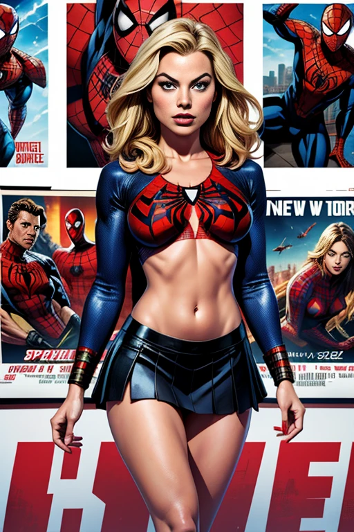 マーゴット・ロビー、Marvel Comics Movie ポスター, とても美しい, スパイダーマンに関する映画, セクシー - SeaArt AI