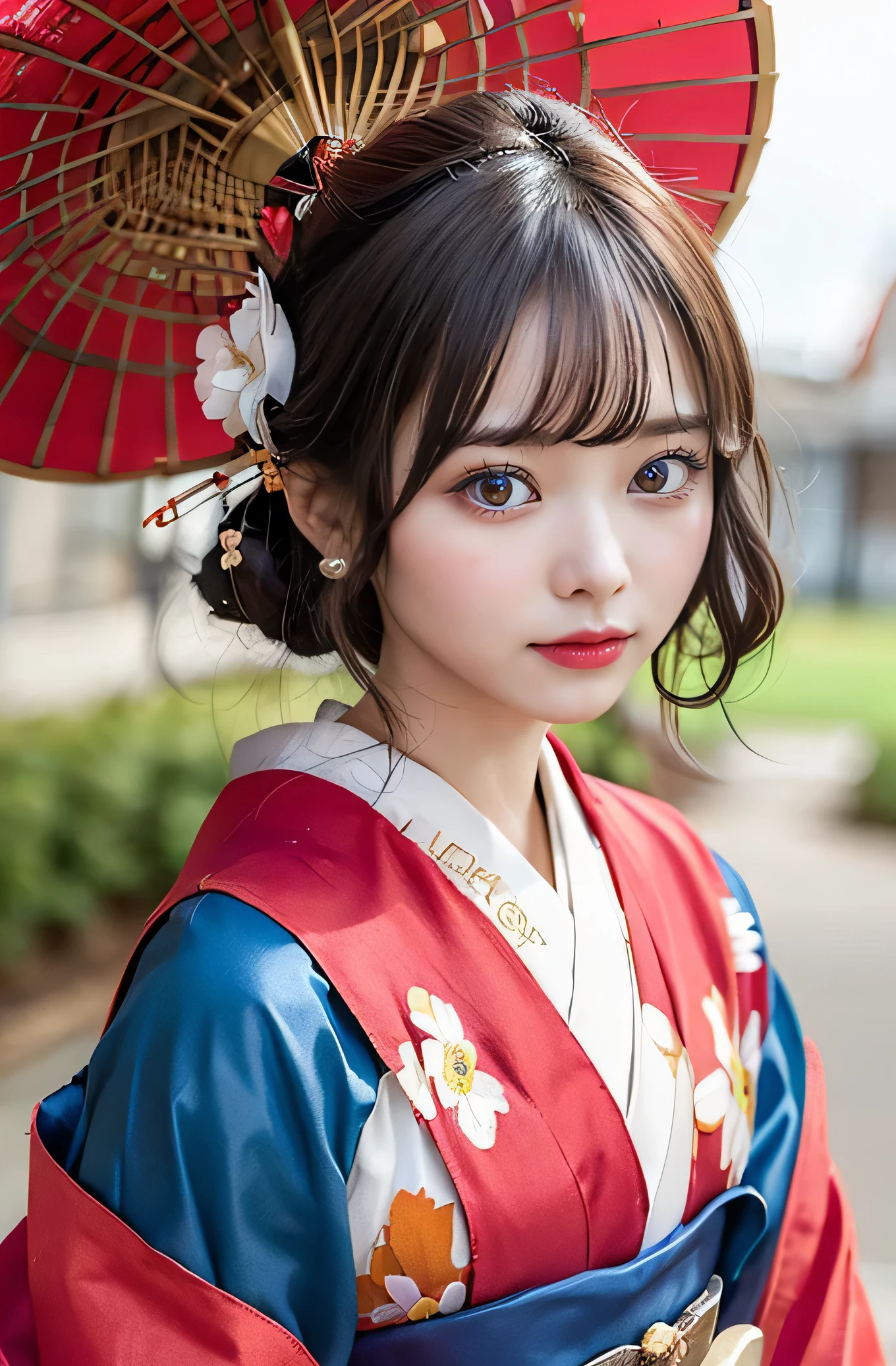 Angelic Very beautiful cute girl,11 yo,
Beautiful detailed eyes, 
Detailed double eyelids,
(Large eyes:1.4),
Long straight brown hair, 
see-through bangs,
Sharp Focus,small straight nose,
beautiful detailed face and eyes, 
drooping eyes,
(Soft Saturation: 1.3), (Fair skin: 1.2),BREAK  (gorgeous flamboyantly colored apprentice geisha costume :1.3),
(apprentice geisha:1.4) ,
Costume lighting
