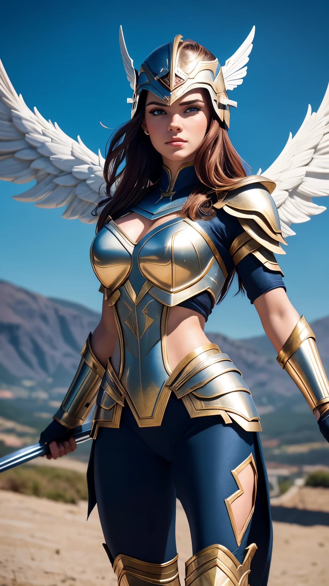 (l1vvydunne:.95), high angle photo of a gorgeous young valkyrie woman in the style of stefan kostic, realistic skin texture,(winged helmet:1.1), (valkyrie armor:1.2), 1 / 2 body crop, 8 5 mm art lens, f 1. 2, sharp focus, 8 k high definition, insanely detailed, intricate, elegant, art by stanley lau and artgerm, comics, fantasia, sfw, marvel e DC