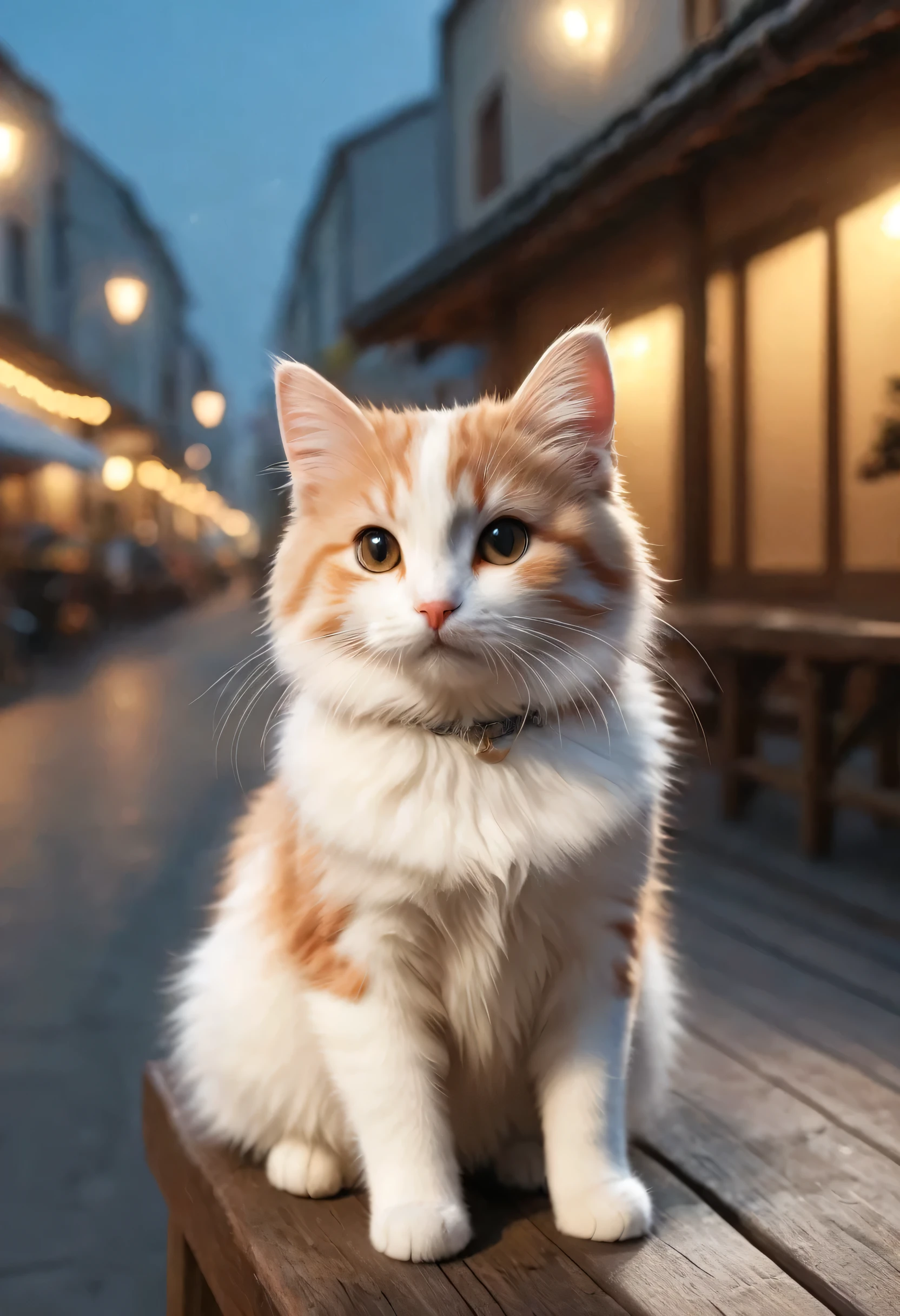 [cute cat greets viewers, Pierre＝Art by Auguste Renoir and Jeremy Mann, (Viewpoint angle:1.2), Realistic, Ray Tracing, Beautiful lighting,masterpiece:RAW Photos,Photorealistic,cute cat,The best masterpiece,Fluffy cat,Beautiful light and shadow,Reality:0.4]