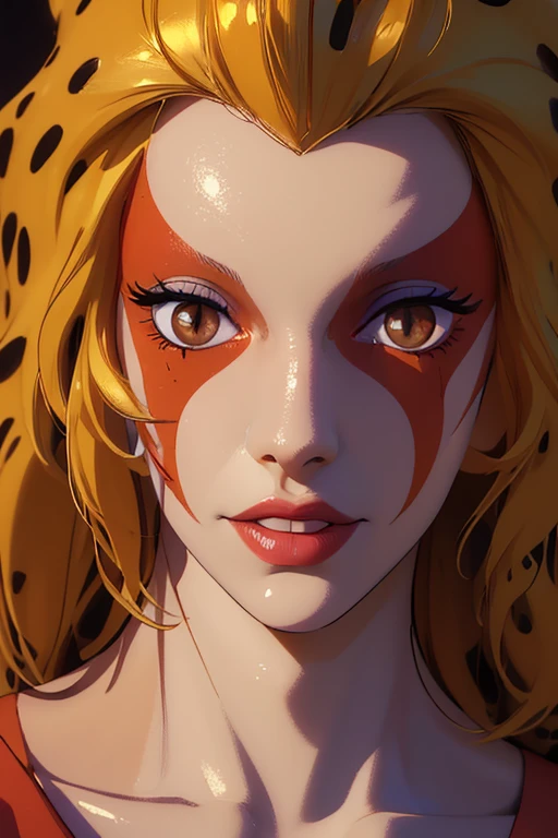 (realistic, photo-realistic:1.37),(8k, RAW photo, best quality, masterpiece:1.2), cute Cheetara (cheetarahot), ultra-detailed, heart-shaped pupils, physically-based rendering, ultra high res, kodakvision color, shot on Arricam LT Camera, bokeh, sharp focus, looking at viewer, photorealistic, realistic, solo, photorealistic, best quality, extremely detailed face, extremely detailed eyes and face, beautiful detailed eyes, absurdres, incredibly absurdres, haunting smile, Messy hair, floating hair