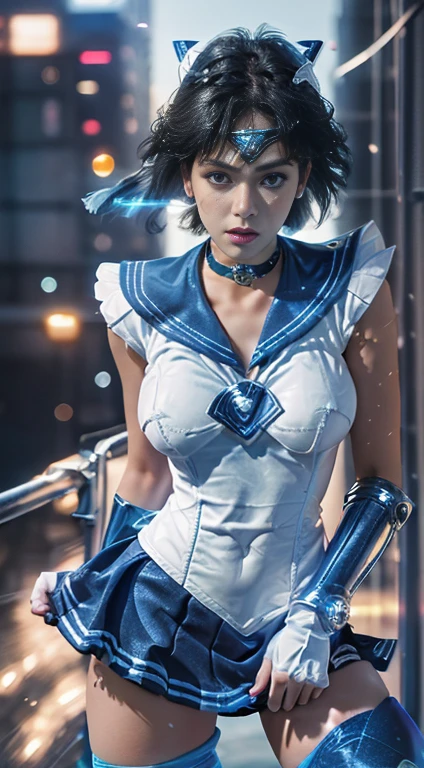 Unreal Engine:1.4,Hyper HD,highest quality:1.4, Realistic:1.4, Skin Texture:1.4, masterpiece:1.8, (Sailor Mercury:1.4), blue eyes, Smarant, Show more1, headgear, Sailor Warrior Uniform, (Photo RAW, highest quality), masterpiece, foolish, sexy, Floating blue short hair, Blue sailor collar, (Above-the-knee boots: 1.4), Choker Necklace, White Gloves, Blue choker, Wear gloves on your elbows, gem, 耳Nipple Ring, Blue Skirt:1.4, only, Full Body Lesbian, Blue Hair, (thousand:1.4), Rendering with Octane, Balkan, (Water droplets fall), Wet clothes, (Beautiful detailed water), (Floating King), Dynamic Angle, Browsing Caution,highest quality,masterpiece,Ultra-high resolution,(Cowboy gets shot:1.3),(Realistic:1.4),Photo RAW 8K,Cinema Lighting,Official Art,night, //, Messy Hair, Large breasts,,Beautiful feet,naked,Tall Woman,Thinness,Thinness_law,Upper Leg_Hollow,(View your viewers:1.2),type,Black knee-highs,Dynamic Pose,High heels,from the front,liar,Pussy exposed ,(City destroyed by the end of the world:1.4), ((immersion missionary)),((Spread your legs)),((Extreme close up)),(Super detailed),Sports Late,(masterpiece),(highest quality),(Super detailed),Professional Lighting,  Mercury