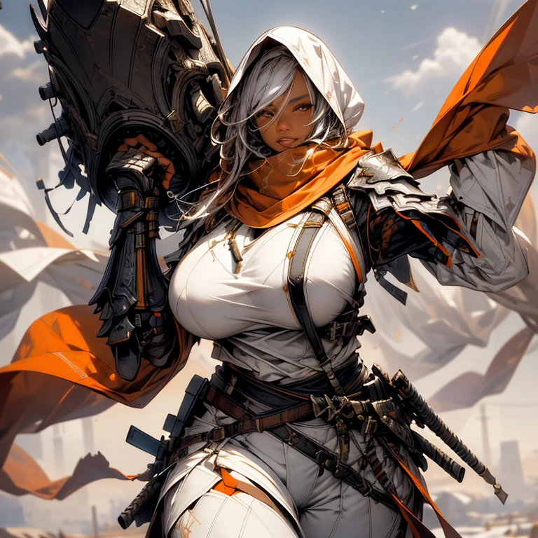 1girl, volumetric light, (bright scene:1.5), perfect lighting, village, photography, masterpiece, best quality,HDR, highres,realistic details,40K, HDR, highres,
hood, landstyleshinobi, belt, weapon, shoulder armor, scarf, torn clothes, gauntlets, orange eyes, (huge breasts:1.5), thick thighs, huge ass,