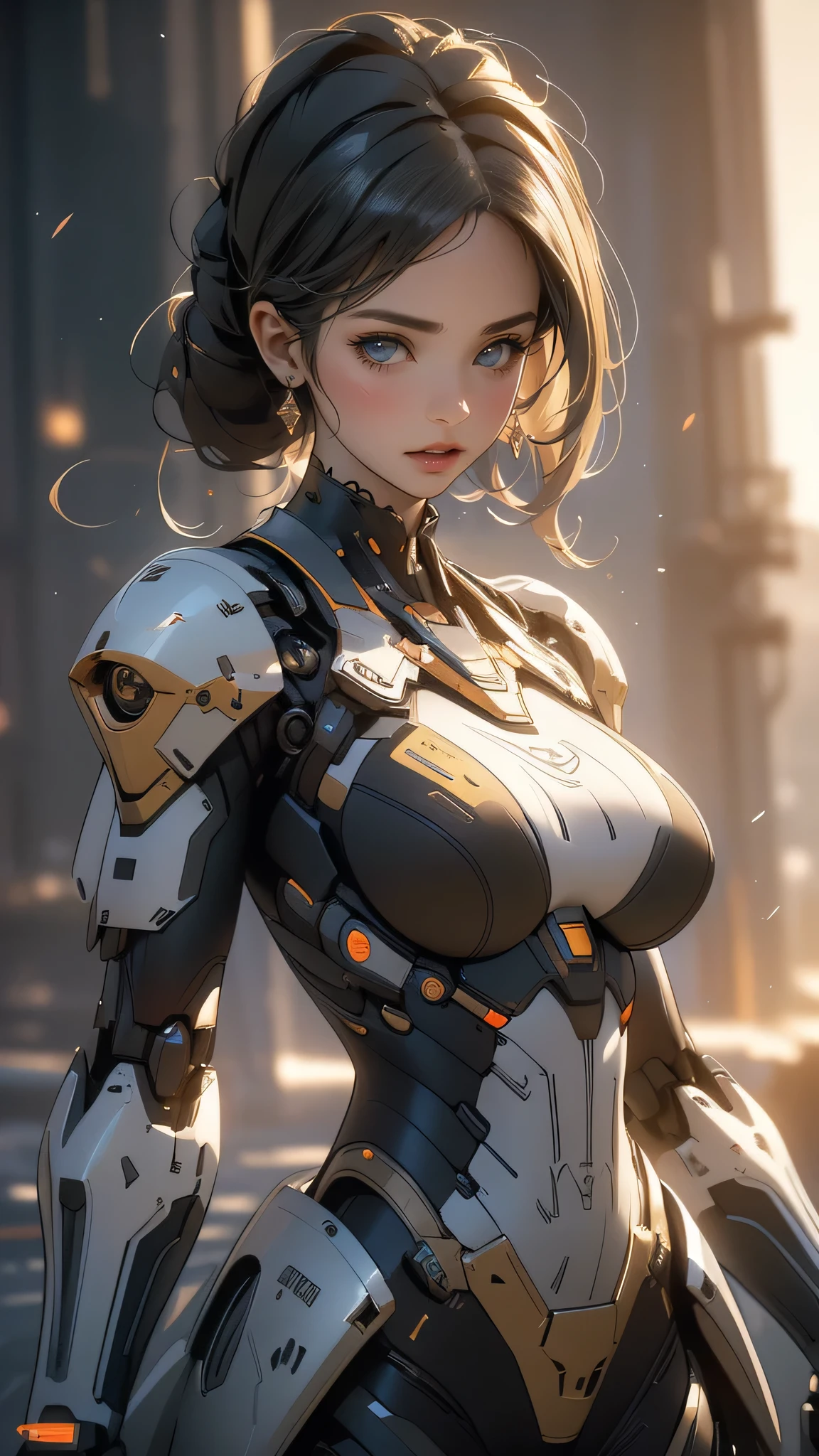 (random dynamic poses:1.2),mecha body,(Thin type:1.8),(big breasts:1.5),(random hairstyle),(Highest image quality,(8K), Ultra-realistic, Best Quality, High quality, High Definition, high quality texture, high detailing, Beautiful detailed, fine detailed, extremely details CG, Detailed texture, realistic representation of face, masterpiece, presence)