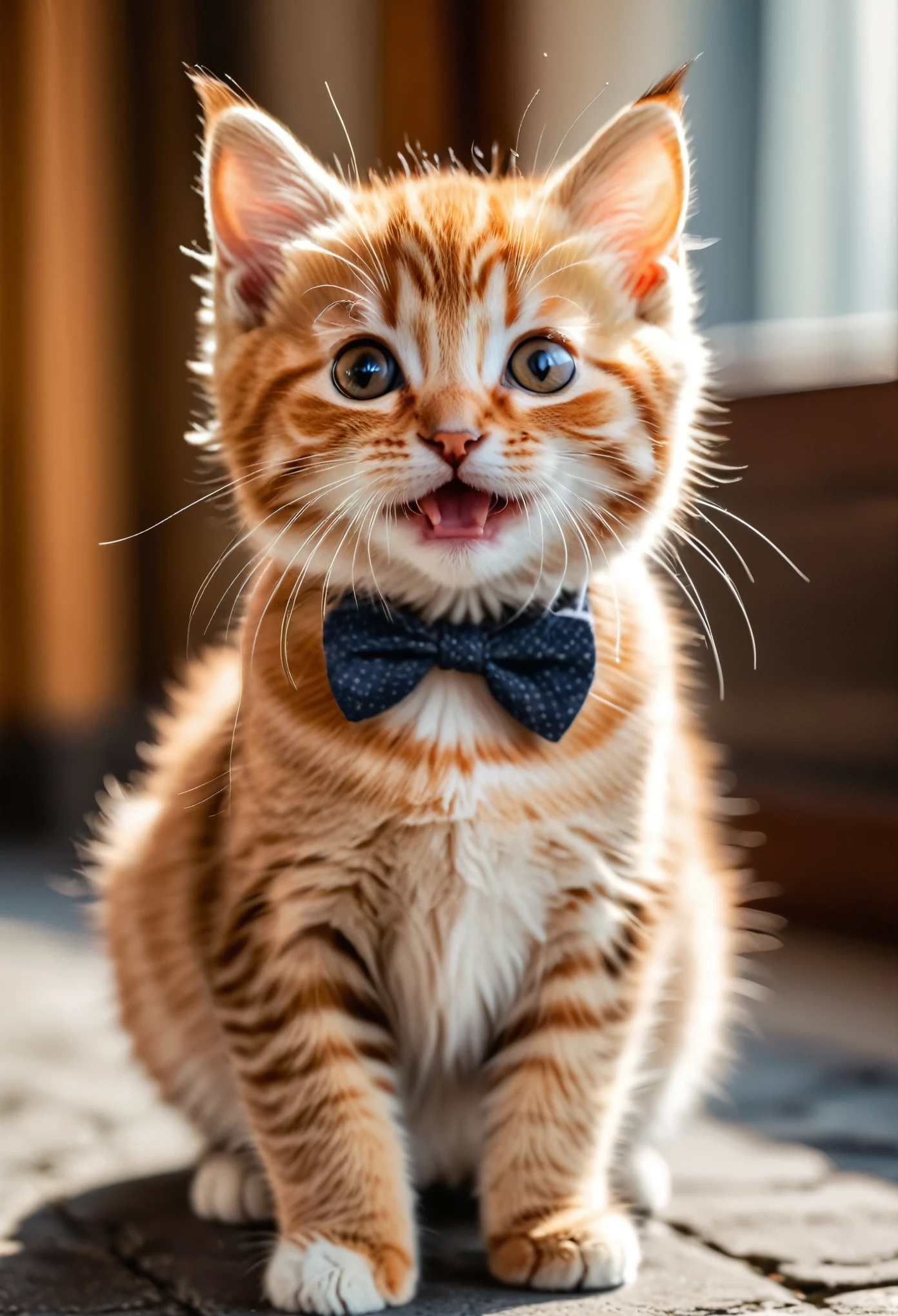 masterpiece, professional photography, a photo of a cute little cat smiling, looking toward camera, photo, photography, epic composition, epic proportion, 8K