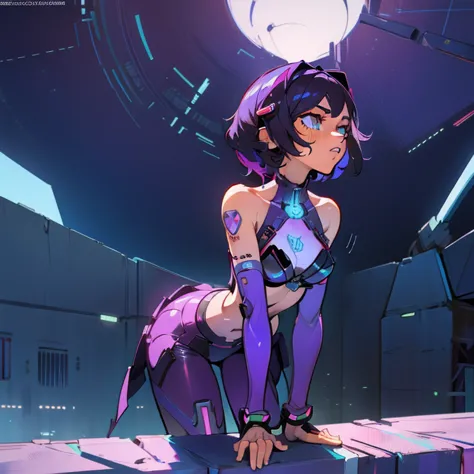 La meilleure qualité, high resolution，personnage cyberpunk，animated beauty，corps entier lesbienne très belle jeune femmes en des...