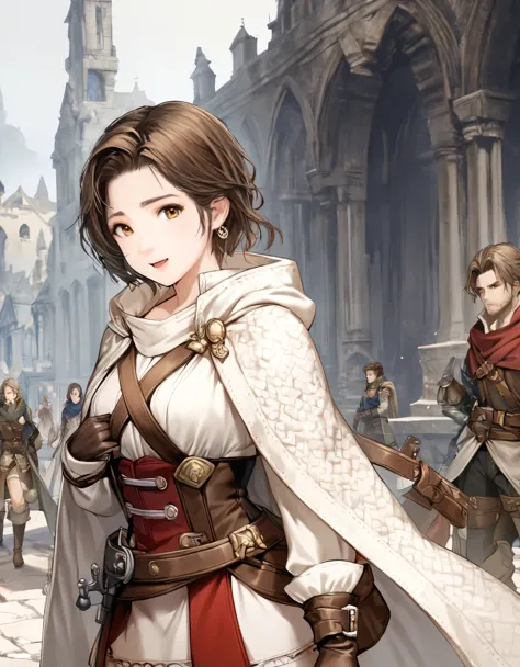 ((best quality:1.2), 1girl, pretty, cute, beautiful), break, octopath traveler, standing at the end of the journey