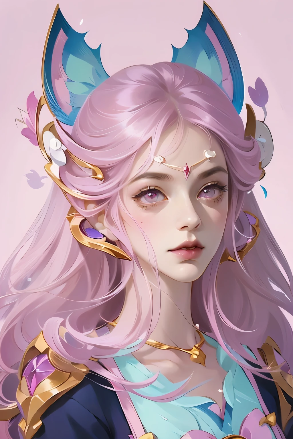 Pink Hair、Anime girl with a bow, Kawaii realistic portrait, guweiz, Portrait of a magical girl, Lovely characters, Lovely art style, Anime cute art style, Maple Story Character Art, Lovely portrait, Cute anime girl portrait, Portrait of a little person, Artwork in the style of Guweiz, Ink art anime loli