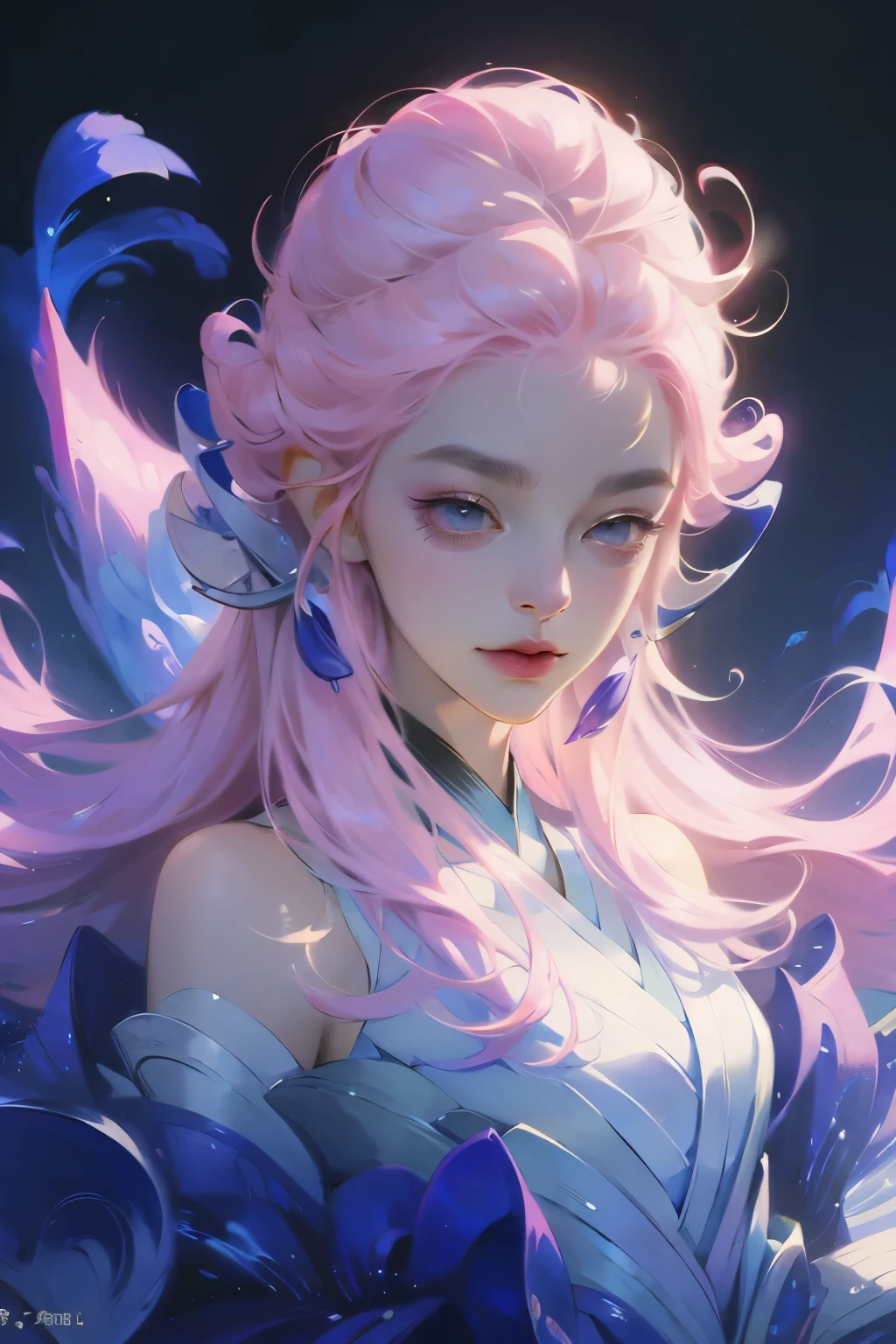 Pink Hair、Anime girl with a bow, Kawaii realistic portrait, guweiz, Portrait of a magical girl, Lovely characters, Lovely art style, Anime cute art style, Maple Story Character Art, Lovely portrait, Cute anime girl portrait, Portrait of a little person, Artwork in the style of Guweiz, Ink art anime loli