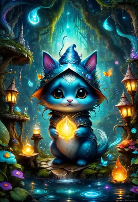 cute magic animals, chibi, by alexander jansson, best quality, masterpiece, very aesthetic, perfect composition, intricate detai...