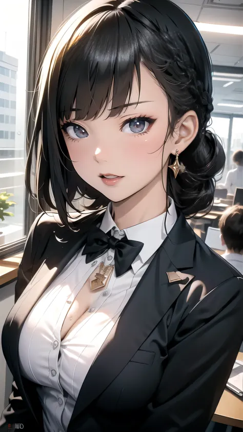 random office lady fashion,(Thin type),(large breasts),(random sexy pose),(random hairstyle),(Highest image quality,(8K), Ultra-...