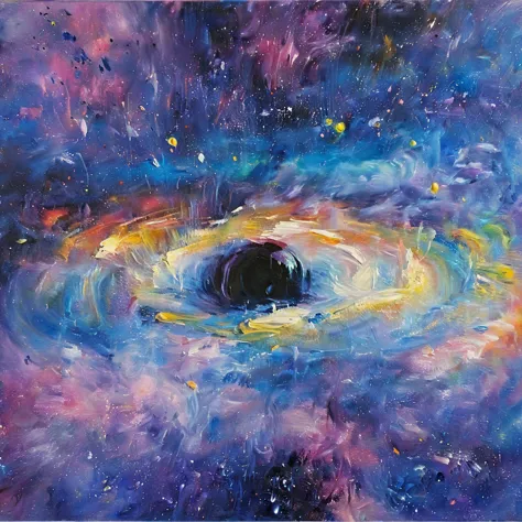Claude Monet style，galaxy，universe，Black Hole，