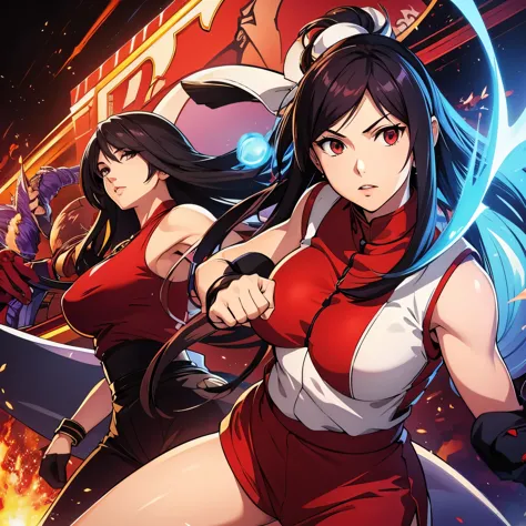 King of fighters artwork of Mai, Terry, and Kyo