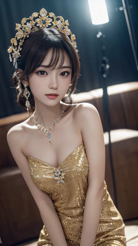 最high quality, masterpiece, High resolution, One Girl,China dress,hair ornaments,necklace, jewelry,Beautiful Face,in addition_bo...
