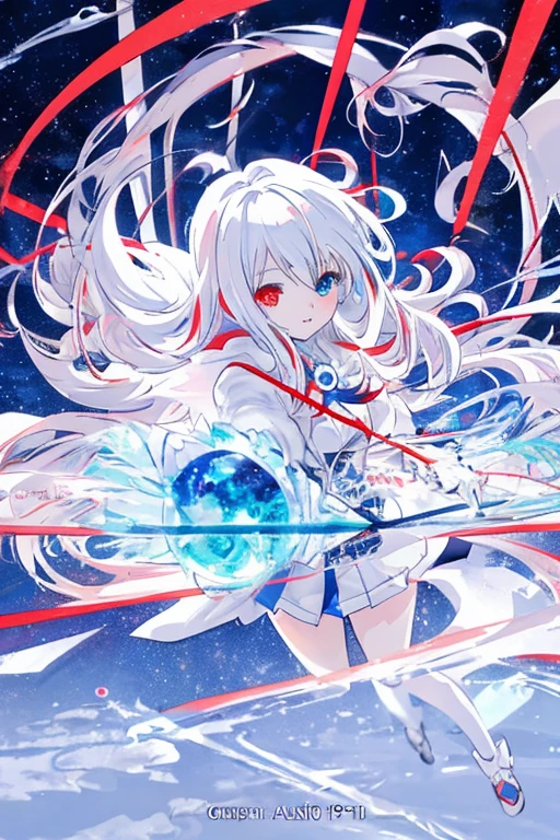 anime girl with long white hair holding a ice sword, ice magic circle, best anime 4k konachan wallpaper, white haired deity, zerochan art, anime art wallpaper 8 k, anime style 4 k, ufotable art style, detailed key anime art, anime art wallpaper 4 k, anime art wallpaper 4k, ryuko matoi, white haired, anime wallaper, (((heterochromia, blue and red eyes)))