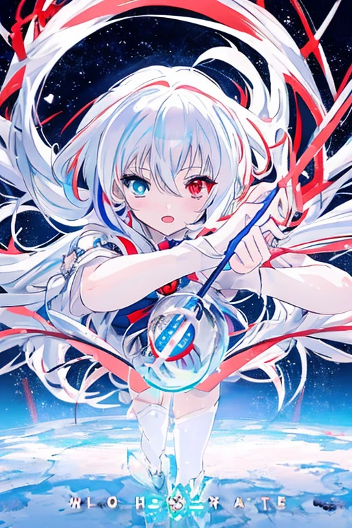 anime girl with long white hair holding a ice sword, ice magic circle, best anime 4k konachan wallpaper, white haired deity, zerochan art, anime art wallpaper 8 k, anime style 4 k, ufotable art style, detailed key anime art, anime art wallpaper 4 k, anime art wallpaper 4k, ryuko matoi, white haired, anime wallaper, (((heterochromia, blue and red eyes)))