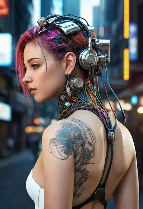 ((extremely delicate and beautiful cybernetic girl)), ((mechanical limblood vessels connected to tubeechanical vertebrae), ((mec...