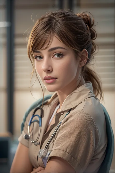 (Louise Bourgoin), Masterpiece, best quality, extremely detailed, hyperrealistic, photorealistic, a half body shot of a beautifu...