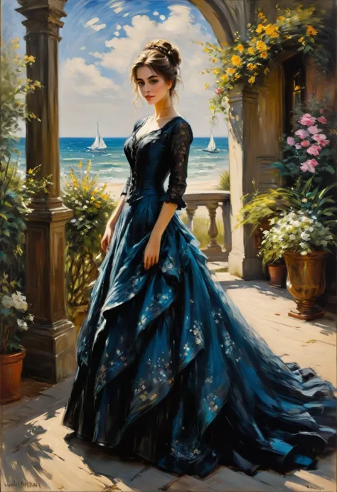 by Claude Monet and Andrew Atroshenko, best quality, masterpiece, very aesthetic, perfect composition, intricate details, ultra-...