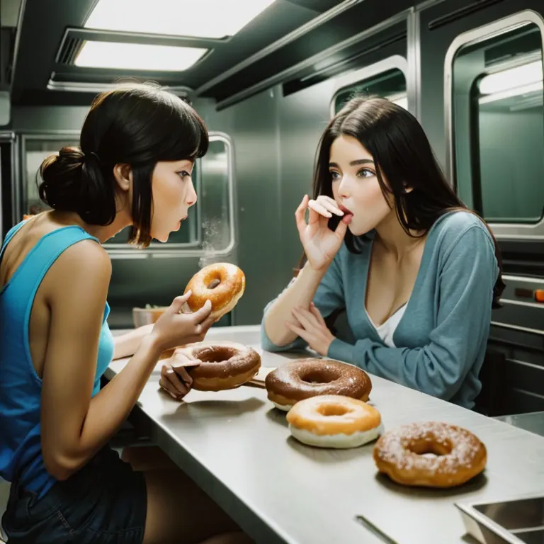 supermodels eating doughnuts