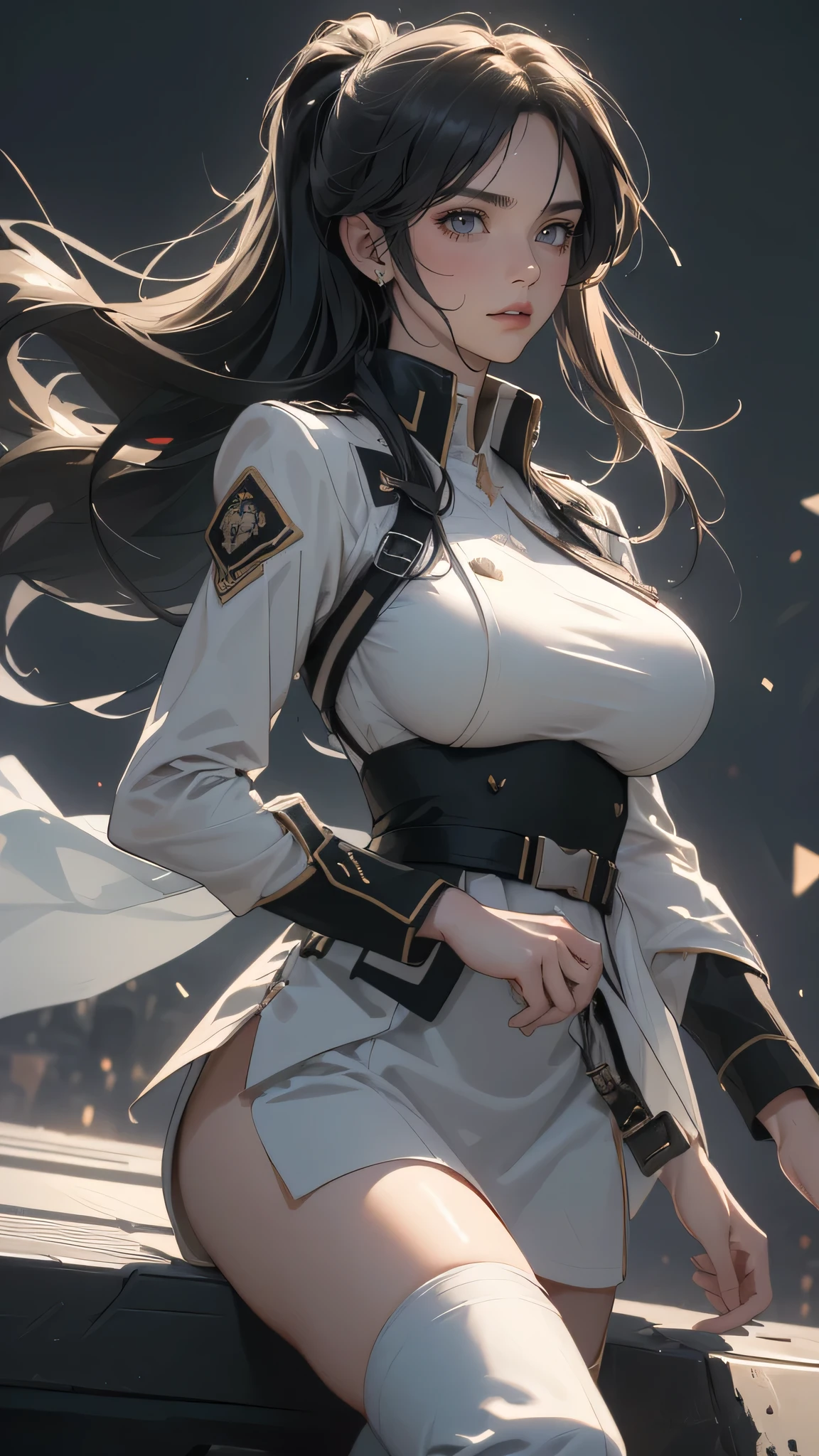 (random dynamic poses:1.2),military uniform,(Thin type:1.8),(big breasts:1.5),(random hairstyle),(Highest image quality,(8K), Ultra-realistic, Best Quality, High quality, High Definition, high quality texture, high detailing, Beautiful detailed, fine detailed, extremely details CG, Detailed texture, realistic representation of face, masterpiece, presence)