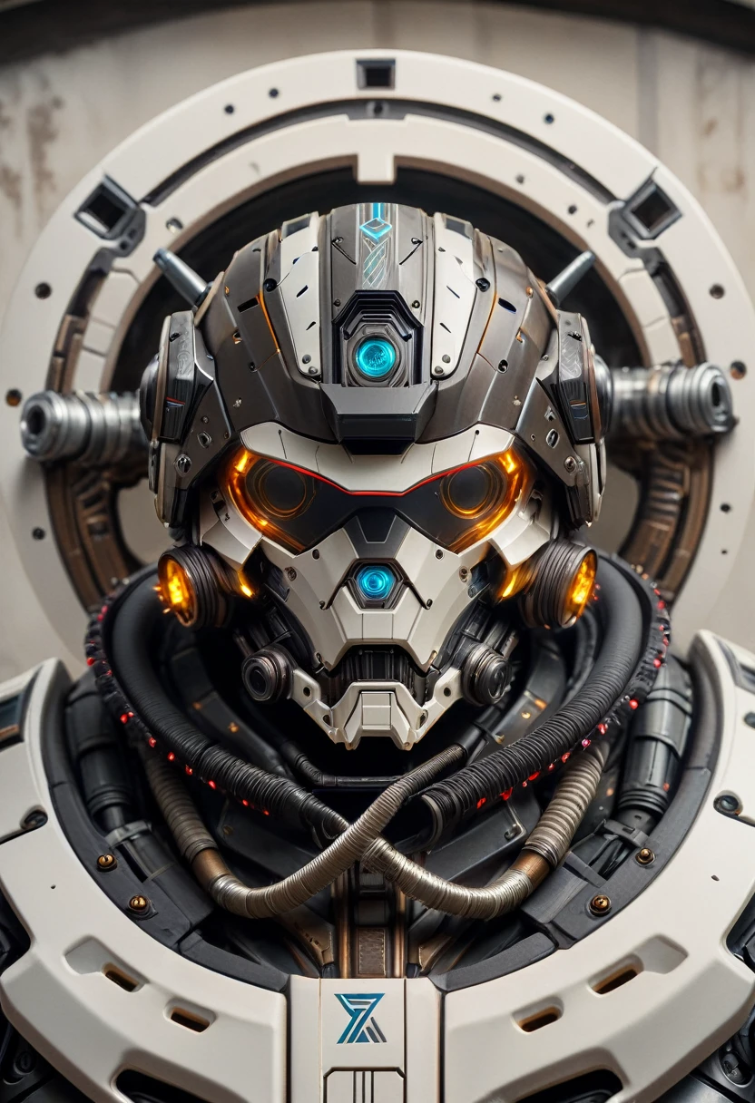 a close up of a robot in a building with a helmet on, cyberpunk flame suit, cyberpunk armor, cyberpunk suit, sci - fi suit, intricate cyberpunk armor, cybernetic fire armor, apex legends armor, cyber suit, cybernetic flame armor, clothed in sci-fi military armor, warrior in sci-fi armour, sci - fi armor