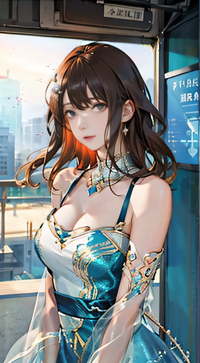 highest quality, masterpiece, One woman、 whole body, Very delicate and beautiful woman, 8K Wallpaper, Beautiful fine details, Beautiful sparkle, Cinematic lighting、27 years old、Idol、sexy、Colorful costumes、Red Line、Tall beauty、Sadistic