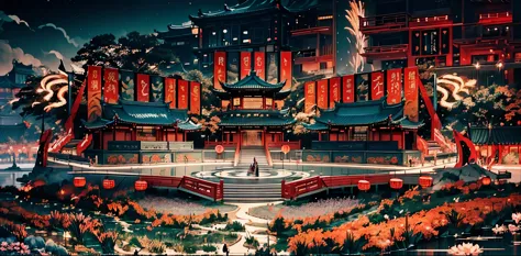 (high resolution,best quality,masterpiece:1.2) creating an extraordinary open-air stage for chinese opera in wushan，chinese tang...