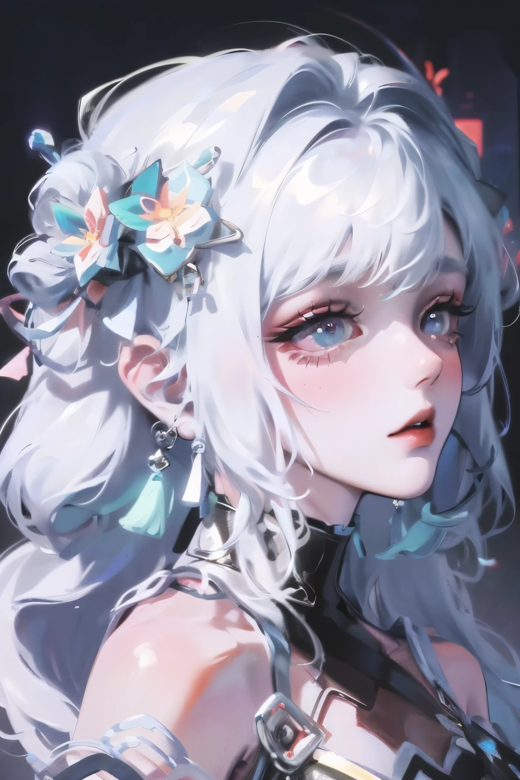 (absurd, high resolution, Super detailed), 1 Girl, Solitary, Very detailed eyes, (Official Art, Beauty and aesthetics: 1.2), (Fractal Art: 1.3), White powder color scheme, Most detailed