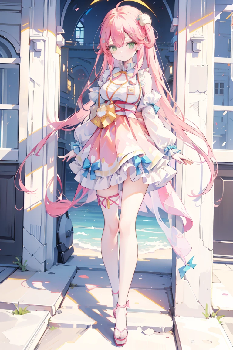 Cute anime girl in beautiful clothes, Azure Lane style,anime goddess,Anime style 4k, Perfect body, Perfect big breasts,((best quality, 8K, masterpiece :1.3)),White，((best quality, 8K, masterpiece :1.3)),anime stlye,character design,full body,outfit design,cute, royal