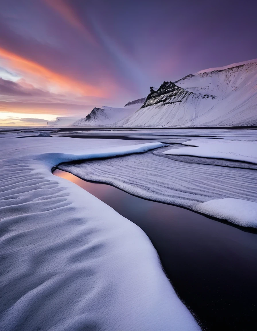 Iceland Black Sand Beach，The beauty of nature in black and white，Iceland&#39;s black sand beaches are an otherworldly sight。These beaches are made of basalt gravel formed by volcanic eruptions.，Calm and heavy，In stark contrast to the cold sea water。The photographer uses precise composition and light control，Capturing the mystery and unique charm of the black sand beach。Each photo exudes a power and depth，Arouse the viewer&#39;s awe of the power of nature。