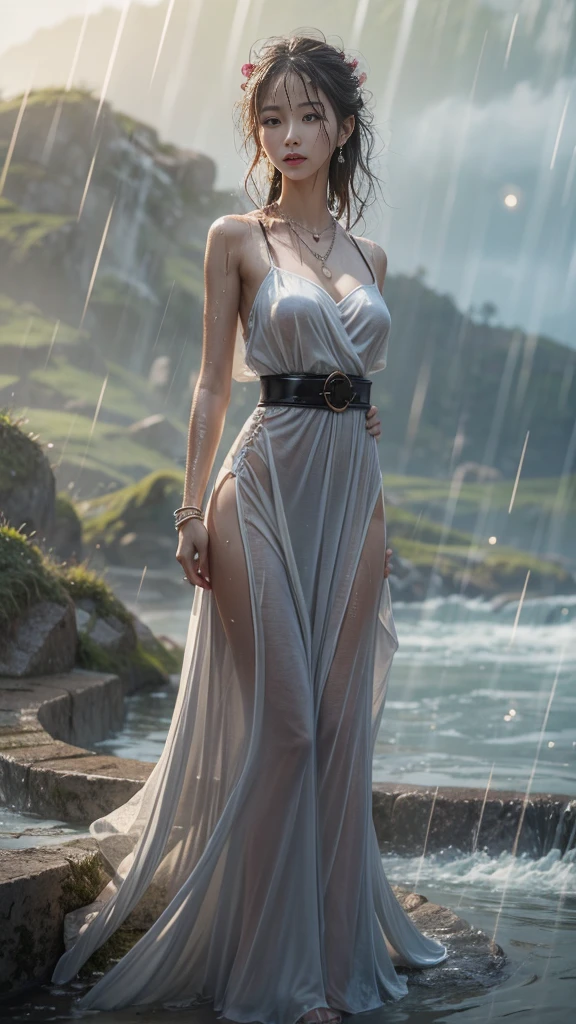 (RAW shooting, Photorealistic:1.5, 8k, highest quality, masterpiece, Ultra-high resolution), night, Expressions of sadness:0.7, (Typhoon heavy rain), Highly detailed skin and facial textures:1.3, Perfect dynamic composition:1.0, A slim high school girl wet with rain, Sexy beauty, Perfect Style, beautifully、aesthetic, Fair skin, Very beautiful face, (Rain dripping down on my body:1.0, Wet Hair:1.0, Wet casual clothes:1.0), Water droplets on the skin, Shapely breasts, Chest gap, Embarrassed smile, Her facial expression when she felt intense caressing, Facial expressions when feeling happy, (Beautiful erotic eyes, Beautiful, erotic lips), (Too erotic, Fascinating), necklace, Earrings, bracelet, hat, Cowboy Shot, Perfect limbs, Perfect Fingers