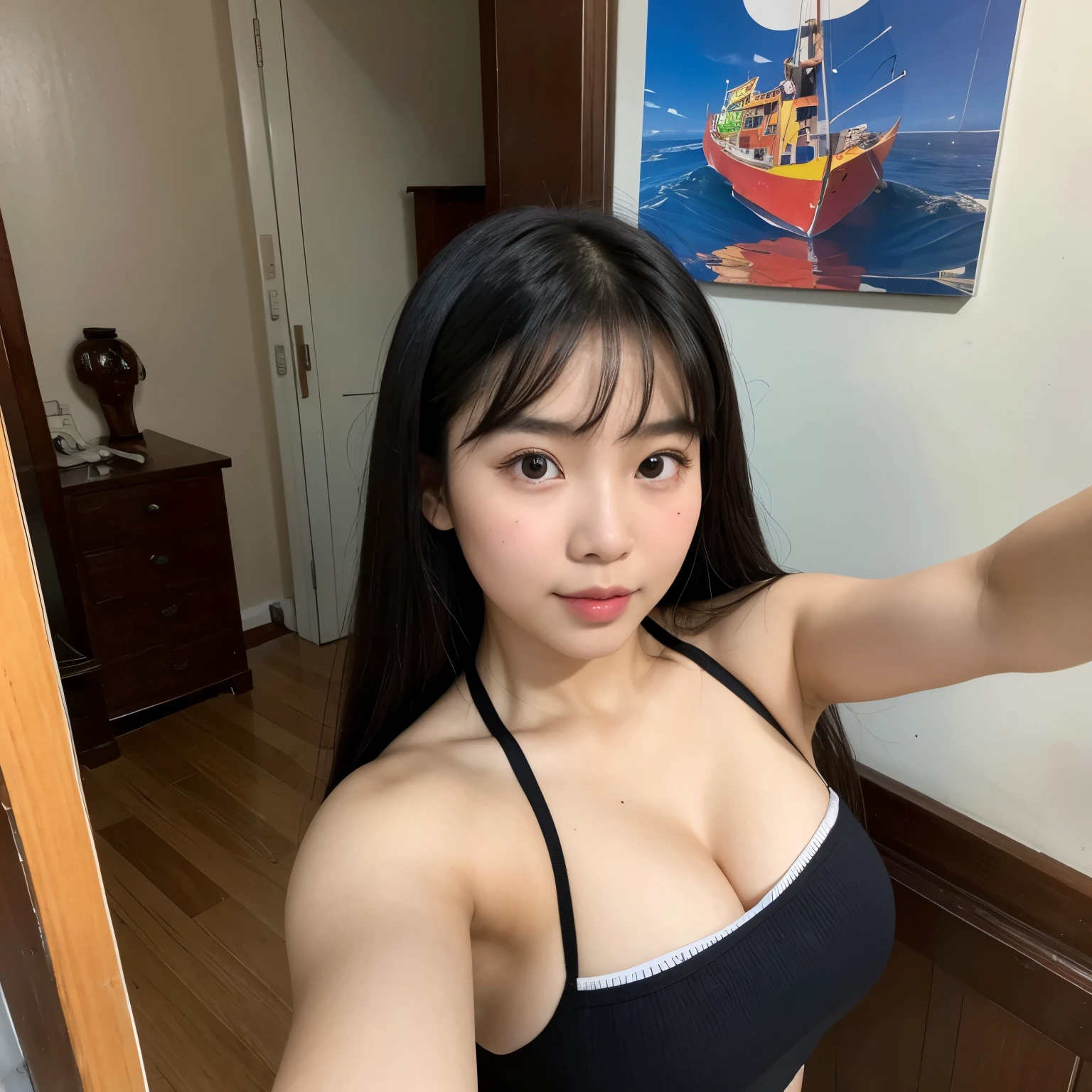 Junges vietnamesisches Mädchen, selfie 