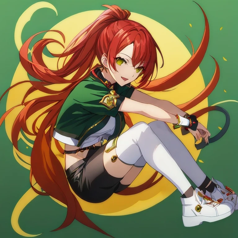 Anime girl with long red hair isolated on green background, Ayaka Genshin Impact, anya from spy x family, Rin, marin kitagawa fanart, demon slayer rui fanart, rogue anime girl, senna from league of legends, ayaka game genshin impact, made with anime painter studio, cushart krenz key art feminine, from girls frontline