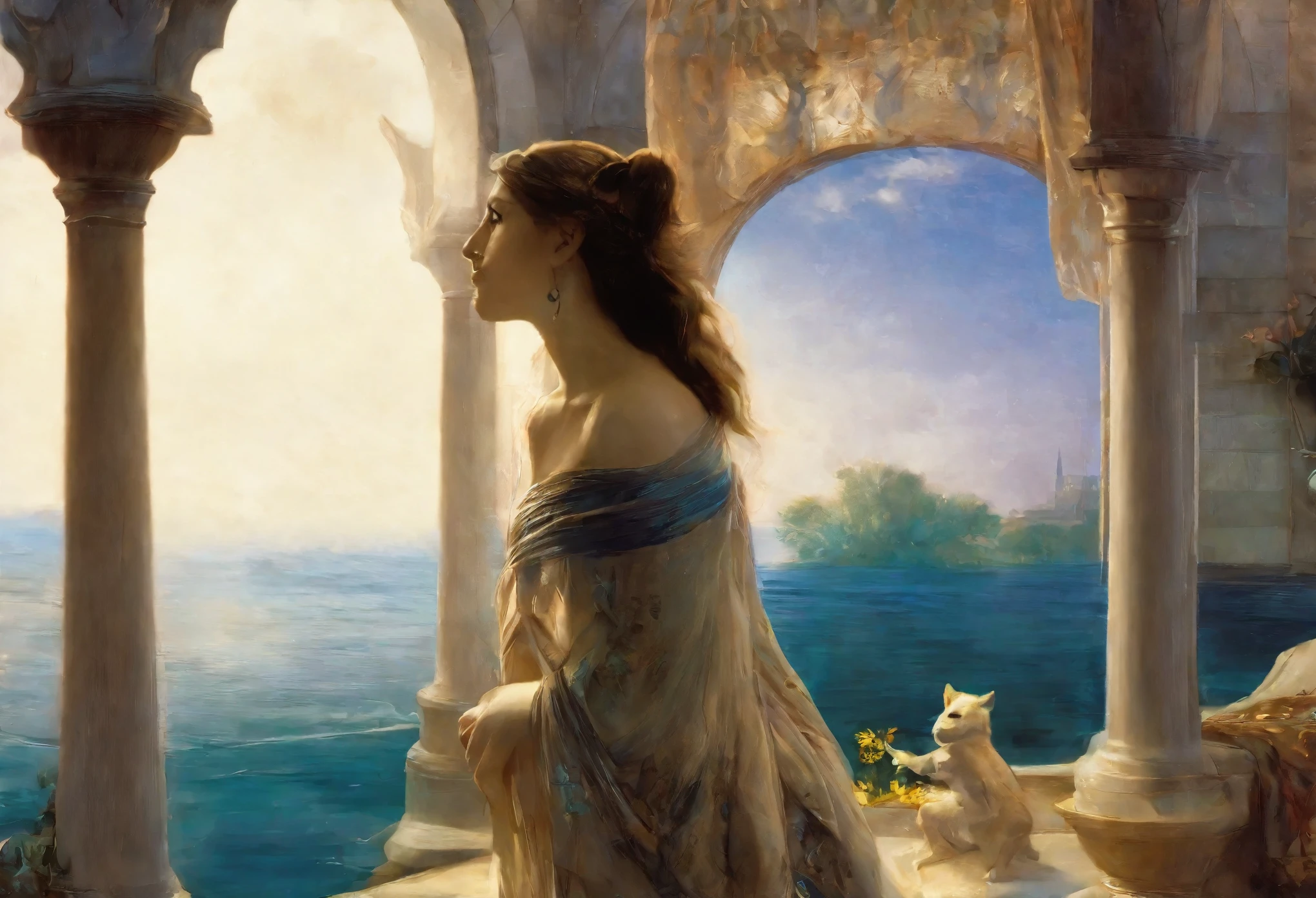 Ilustraciones de alta calidad de John William Waterhouse, por Johannes Vermeer, fondo de pantalla, Verano, lago, dawn, bosque, detailed bosque, nubes, obra maestra, cinematográfico, luz tenue, profundidad de campo, trazado de rayos, reflejo en el agua, realism, ultra detallado, Ninfa, hada, Atmósfera misteriosa y romántica., adornos de lujo, detalles intrincados, (cisterna rodeada, acuario transparente, superficie cáustica)(reflejando, refracción, Polarización:1.2)(hermoso rostro y ojos muy detallados)absurdos, anatomía perfecta(1 chico guapo, kemono, Solo enfoque)(peludo)(peludo anthro:1.7)(cuerpo peludo, rasgos faciales del perro, características del cuerpo del perro)(pelaje corporal muy detallado)fragilidad, Reflejos en espejos y superficies de agua., Efectos visuales realistas, paleta de colores suaves y delicados, composición dramática,