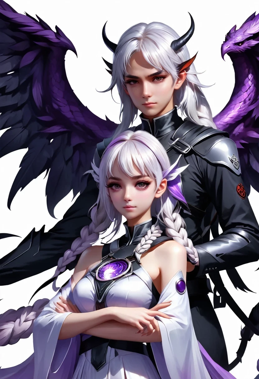 Cartoon character with wings flying over woman in black dress, Cool Anime 8K, Devil anime girl, Anime epic artwork, best anime 4k konachan wallpaper, angel knight girl, 2. 5d cgi anime fantasy artwork, Angels Observe Demons, Anime Key Art, Eros and Thanatos, Dark Angel, epic anime style, Ghost Slayer Art Style