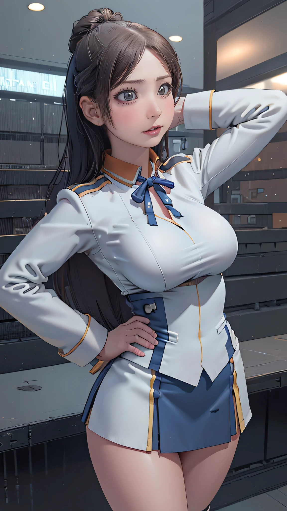 (ランダムポーズ:1.2),軍服,ミニスカート,パンティストッキング,(薄型タイプ:1.8),(巨乳:1.5),(ランダムな髪型),(最高の画質,(8k), 超リアル, 最高品質, 高品質, 高解像度, 高品質の質感, 細部までこだわった, 美しいディテール, 細かい詳細, 非常に詳細なCG, 詳細なテクスチャ, リアルな顔の表現, 傑作, 面前)