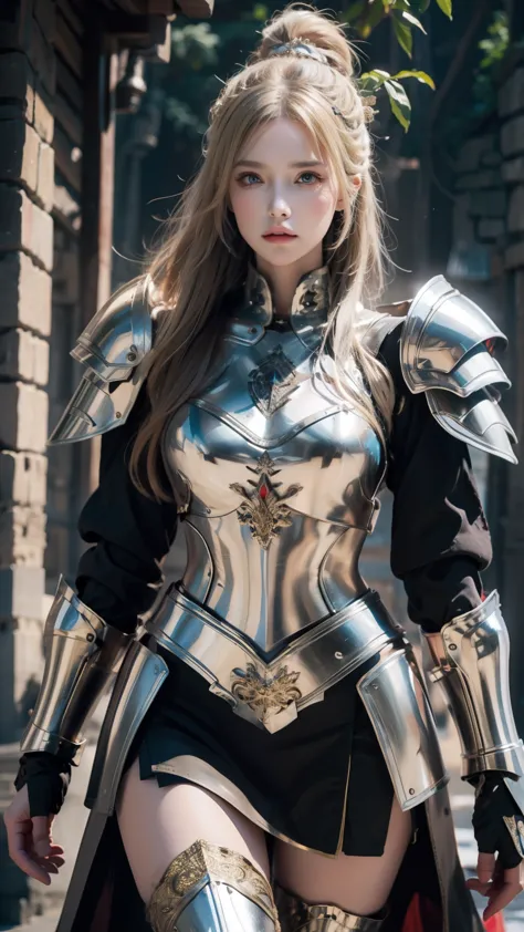 (((medieval image)))､tmasterpiece，High-definition CG diagram，Beautiful female warrior，Detailed eyes and face，Tall figure，The blo...