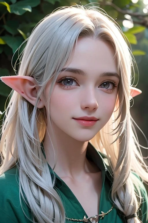 un gros plan d&#39;une personne avec une épée dans une forêt, d&#39;un elfe de l&#39;anneau d&#39;Elden, personnage elfique avec sourire, a portrait of Un elfe mâle, Un elfe mâle, a portrait d&#39;un elfe, Image de vue arrière d&#39;un elfe voyou, Caractéristiques, fille elfe, jeune sorcier demi-elfe, portrait d&#39;un elfe