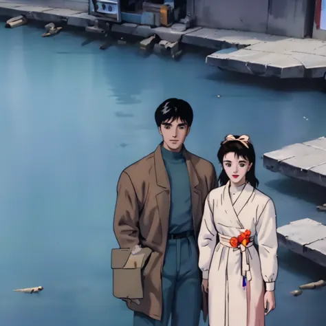 best quality overall physical looks very high quality anime look with 80s style vaporwave feel to it but set in 1950s korea with...