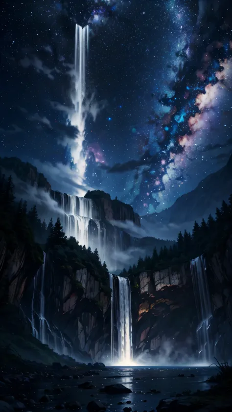 The waterfall drops three thousand feet，I suspect it is the Milky Way falling from the sky