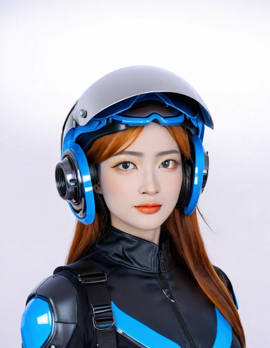 Créer un portrait inspiré d'un thème de science-fiction futuriste, Le personnage is wearing a detailed helmet. Casque avec lunettes，Peut afficher des motifs lumineux complexes, Orné de reflets bleu néon，Se démarque dans l&#39;obscurité, Surface lisse. Le casque&#39;La texture complexe de la, Avec des notes subtiles de câbles et de pièces mécaniques. Le casque has subtle reflections on its surface，Cela semble très lisse, Le personnage&#39;Sa posture majestueuse transmet la puissance. Le visage est couvert, Cela ajoute un air de mystère. Arrière-plan flou avec des lumières bokeh, La ville des indices, Probablement une activité nocturne. La conception du casque rappelle l&#39;armure d&#39;un jeu vidéo ou un concept art, Évoquer l&#39;essence d&#39;un soldat ou d&#39;un personnage avancé.