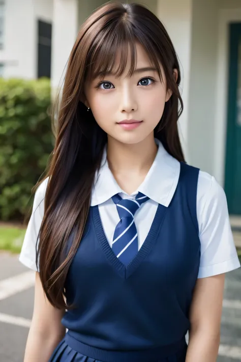 beautiful girl, (highest quality:1.4), (Very detailed), (Very detailed美しい顔), Brush your hair back, look forward to, Great face, iris, (Beautiful Hair:1.5), (school uniform:1.2), Short sleeve,Look away, Smooth, Highly detailed CG composite 8k wallpaper, Hig...