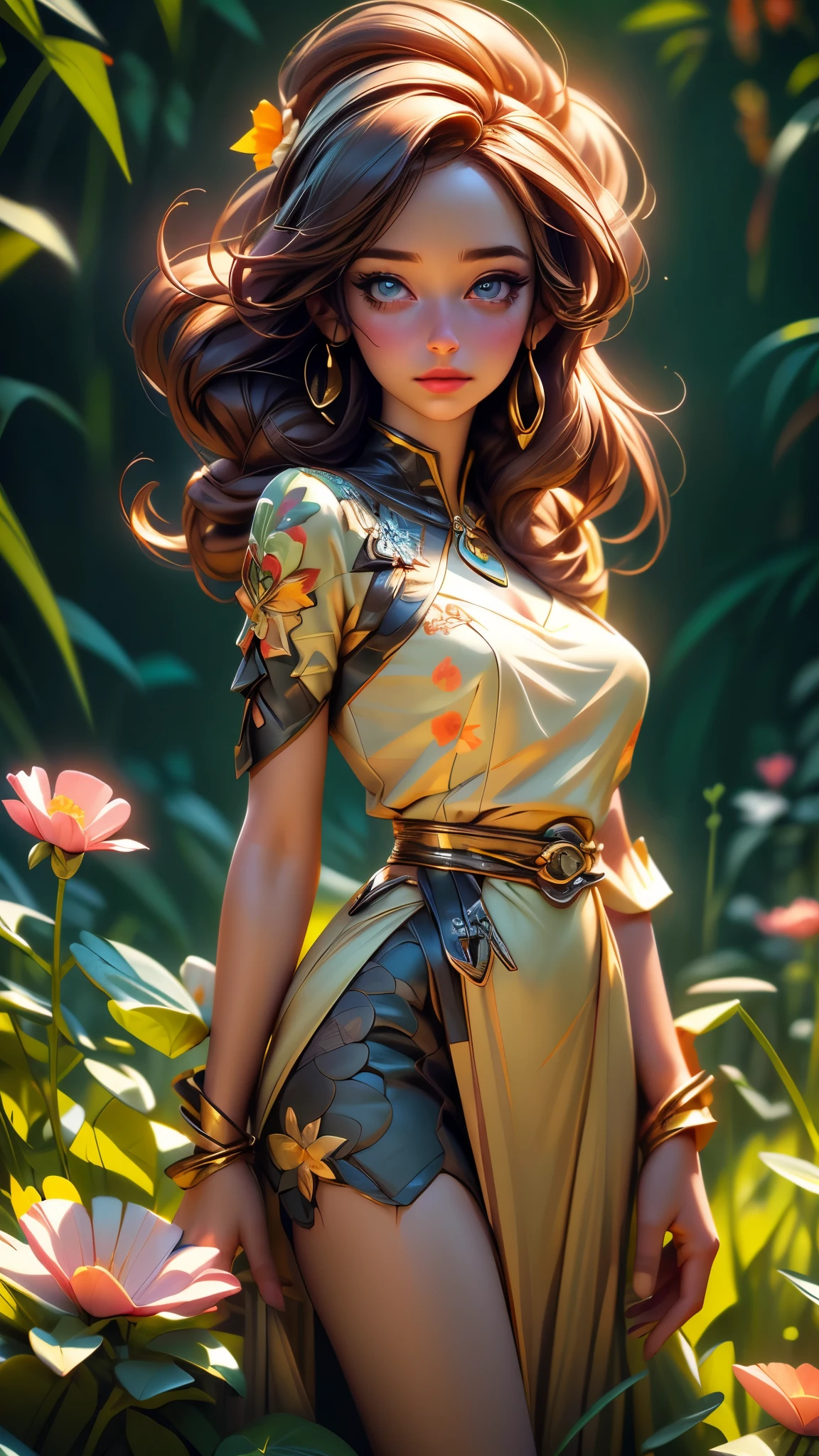 (best quality,4k,8k,highres,masterpiece:1.2),ultra-detailed,(best quality,realistic:1.2),lovely woman,field of poppy flowers,sheer yellow floral print summer dress,sunset,play,joy,beauty,harmony,portrait,soft lighting,vibrant colors, HDR, 8k, absurdres, cinestill 800, sharp focus, add_detail:2, Ultra HD | | | ((Fullbody-shot)) add_detail:2 (1woman, solo)