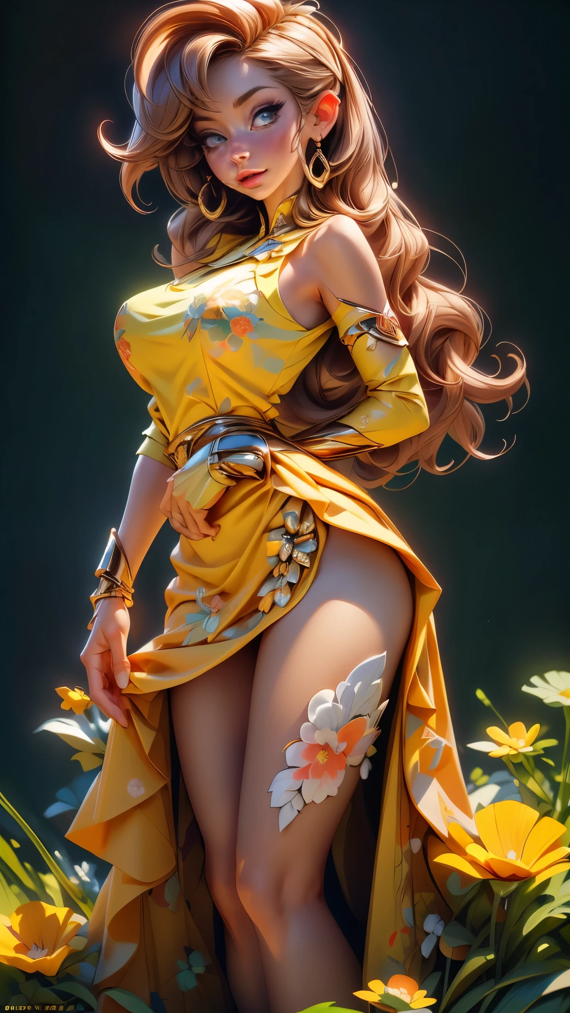 (melhor qualidade,4K,8K,alta resolução,obra de arte:1.2),ultra-detalheed,(melhor qualidade,realista:1.2),mulher adorável,campo de flores de papoula,vestido de verão com estampa floral amarelo transparente,pôr do sol,jogar,alegria,Beleza,Harmonia,Retrato,iluminação suave,cores vibrantes, HDR, 8K, absurdos, Cinemastill 800, foco nitído, adicionar_detalhe:2, Ultra HD | | | ((Tiro de corpo inteiro)) adicionar_detalhe:2 (1 mulher, Sozinho)