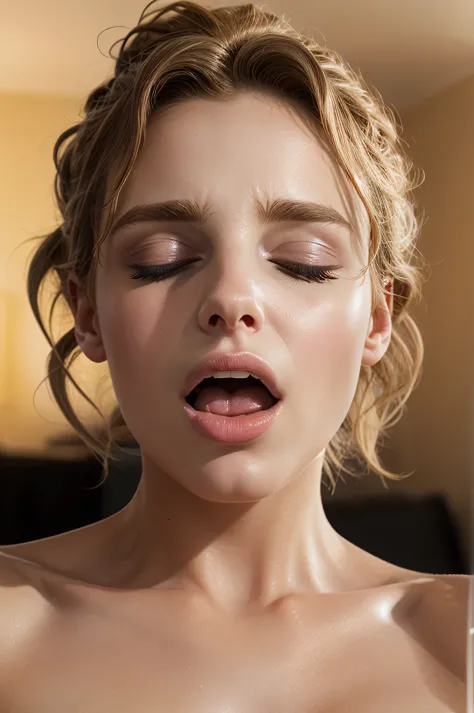 a close-up image of a sexy woman, 25 years old, eyes closed, moaning,edgOrgasm,face focus,woman with edgOrgasm_face, mouth wide ...