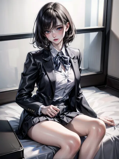 school_uniform, blazer, absurdres, raw photo, extremely delicate and beautiful, masterpiece, best quality, ultra high resolution...