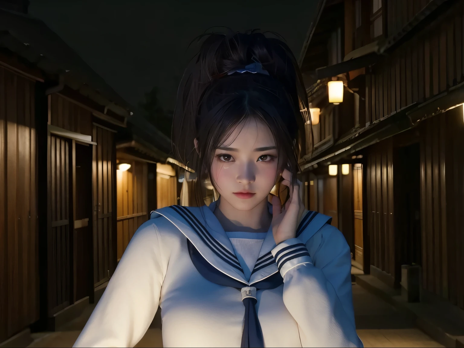 (Detailed CG、Unity、8k wallpaper)、(Very delicate and beautiful)、(masterpiece)、(highest quality:1.2)、(超A high resolution:1.3)、(Beautiful realistic Asian),Beautiful lighting、Perfect Lightning、Realistic Shadows、Fine skin、Very detailed、Detailed face and eyes、Realistic eyes、Sharp pupils、Huge , In the classroom、School、sunset、Beautiful Face、Blurred Background、(Japanese women)、Glowing Skin、Side Up、Beautiful black hair、Blunt bangs、Japan High School Sailor Uniform、Pleated mini skirt、Crying face ((Tabletop, highest quality)), (Glowing Skin), Cinema Lighting, Physically Based Rendering, Awards, Very detailedな肌, Very detailedな顔, Beautiful eyes in every detail, Carl Zeiss 85mm F/1.4, (Cowgirl:1.3), (cumin , Chest and thighs), she&#39;Very cute 16 years old , (Brown Hair, Straight Long Hair, Open your eyes, Round face), Big cleavage, (Pure white dress, I pulled up my pleated skirt myself:1.3), Watching from afar, (Spread your legs, Focus on the thighs),art、Frowning、Frowning、