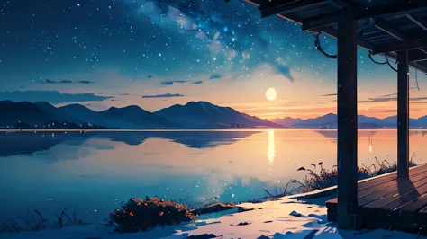 Create a background image for a YouTube banner that captures the essence of the channel 'Lofi Solitude Sounds,' which focuses on...